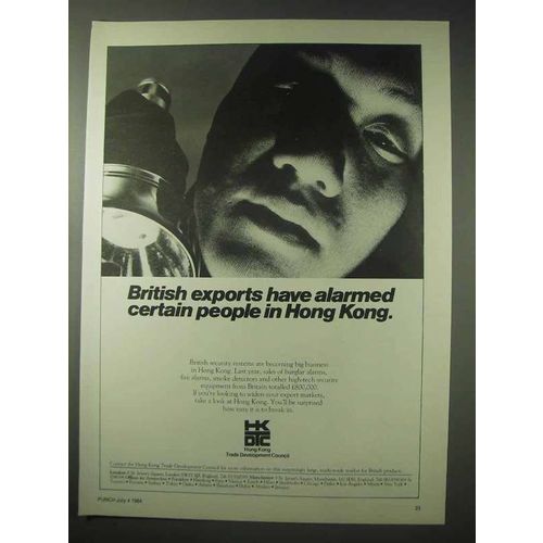 1984 Hong Kong Ad - British Exports Have Alarmed
