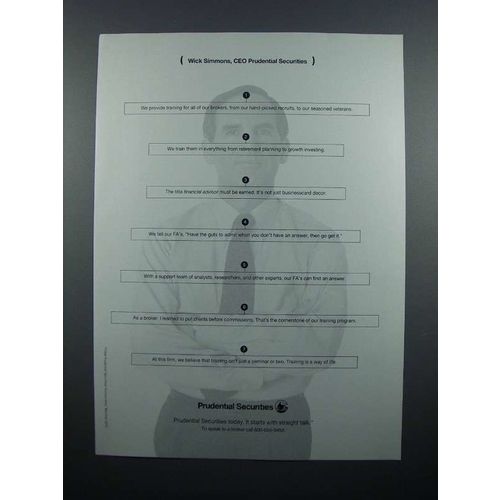 1994 Prudential Securities Ad - Wick Simmons, CEO