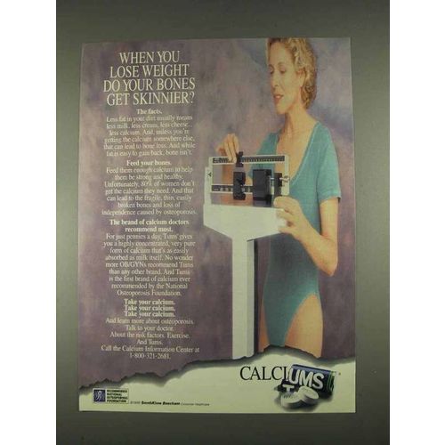 1996 Tums Calcium Ad - When You Lose Weight