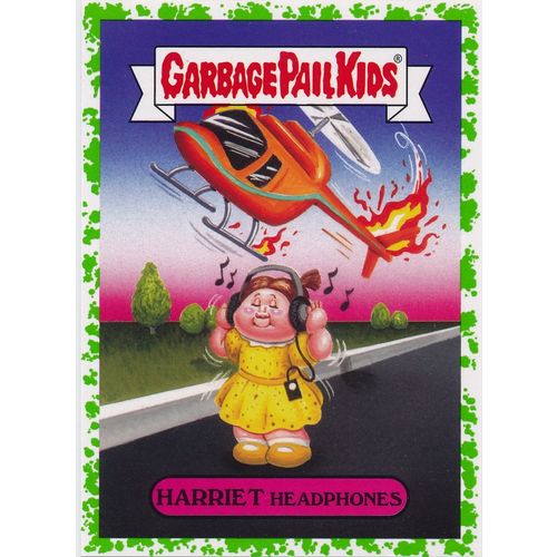 GPK Adam-Geddon Dumb Deaths Sticker 9a Harriet Headphones Green Puke