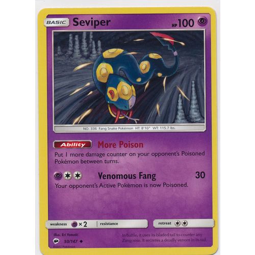 Pokemon Sun & Moon Burning Shadows 50/147 Seviper