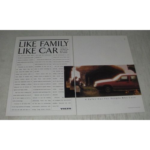 1990 Volvo 740 Car Ad - Like family like car