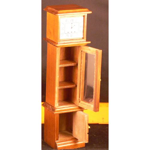 1:12th Doll Dollshouse Town Square Grandfather Style Clock with Shelves