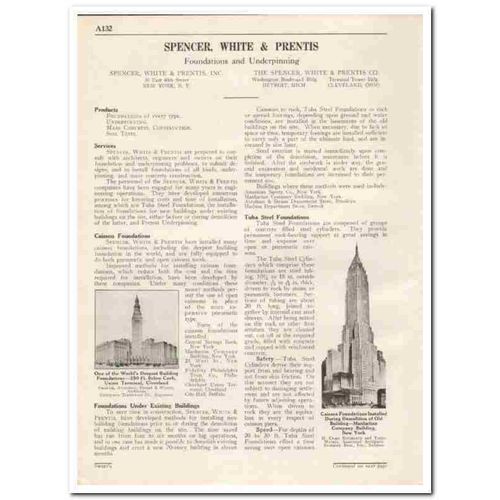 SPENCER WHITE PRENTIS 1931 Foundations underpinning vintage catalog
