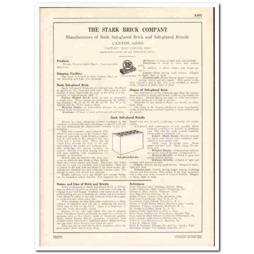 STARK BRICK COMPANY 1931 Salt-Glazed brictile vintage catalog