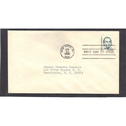 FDC 1863 22c John Audubon (No Cachet-Typed/A) CV40127