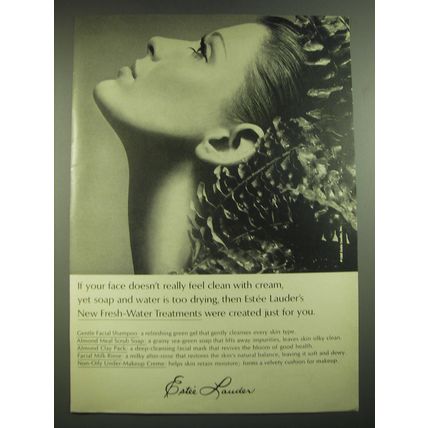 1968 Estee Lauder Fresh-Water Treatments Ad - If your face doesn't feel clean