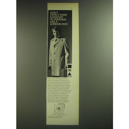 1974 A&S London Fog Maincoat Ad - Don't expect every raincoat to perform like