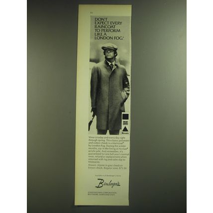 1974 Bamberger's London Fog Maincoat Advertisement