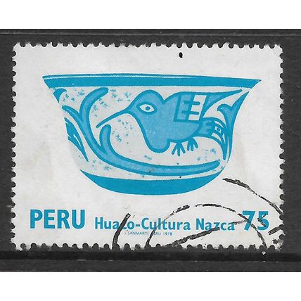 PERU 1978 75s BLUE NAZCA BOWL SG1474 FINE USED