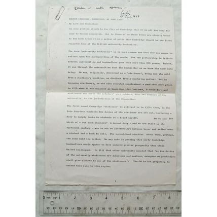 1979 speech Degree Ceremony, Cambridge, Leslie Lonsdale-Cooper, Reuben Heffer