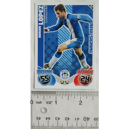 2010/11 Topps Match Attax Trading Card N29 Adrian Lopez, Wigan