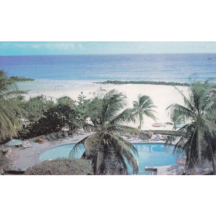 Barbados Hilton Hotel Swimming Pool West Indies 1970s Postcard