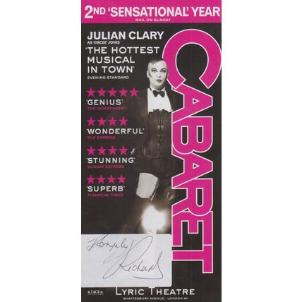 Julian Clary Cabaret Musical Hand Signed Theatre Flyer
