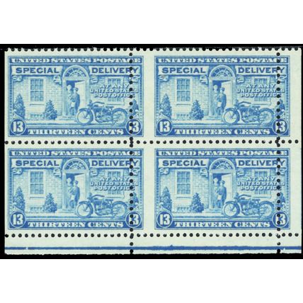 E17, Mint NH 13¢ Large Misperfed Freak Error Block * Stuart Katz