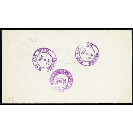 Bad Axe Fancy Cancel on Bad Axe, MI Cover Extremely RARE - Stuart Katz