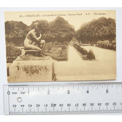 vintage postcard Versailles, The Gardens