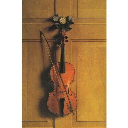 Violin On a Door by Jan Van der Vaart German Painting Postcard