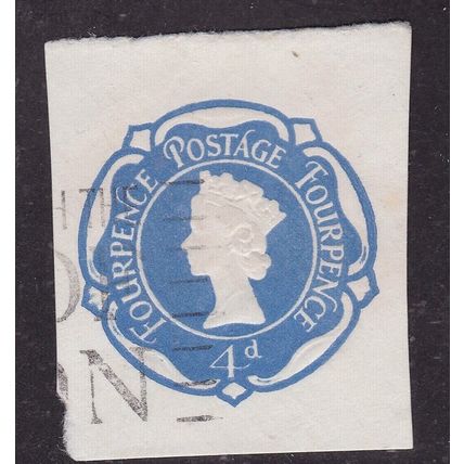 GB Queen Elizabeth 4d Stationary cut out VGC
