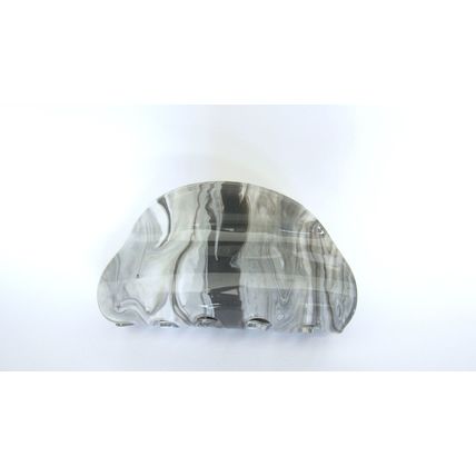 Mixed black gray white marbled hair claw clip