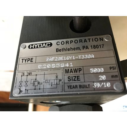 NEW HYDAC SAF20E16Y1-T330A HYDRAULIC ACCUMULATR SAFETY VALVE,DB12120A-011,AH