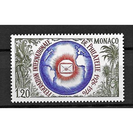 Monaco 1976 50th Anniversary of International Philatelic Fed MNH set S.G. 1242