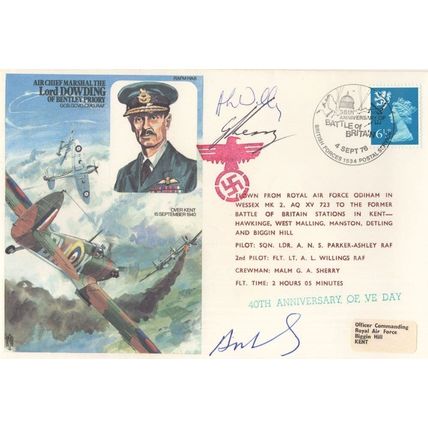Lord Dowding Swastika War VE Day Military Hand Signed FDC