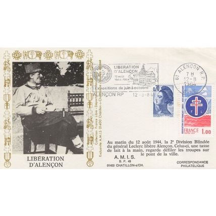 Liberation D'Alencon French Military Resistance First Day Cover FDC