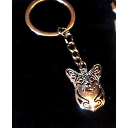 PEMBROKE WELSH CORGI ROYAL CORGI DOG KEY RING WITH KEY CHAIN & VELVET GIFT BAG