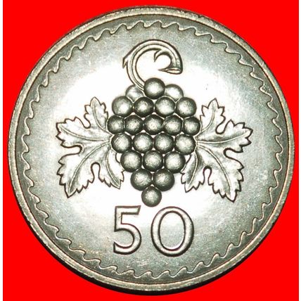 Ⰶ GREAT BRITAIN (1963-1982): CYPRUS★ 50 MILS 1971 UNC GRAPE★LOW START★NO RESERVE