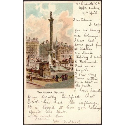 Trafalgar Square, London, 1905 - Blum & Degen Postcard