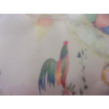 Rico Design Stamped Embroidery Kit TABLECLOTH Roosters 33 x 33"