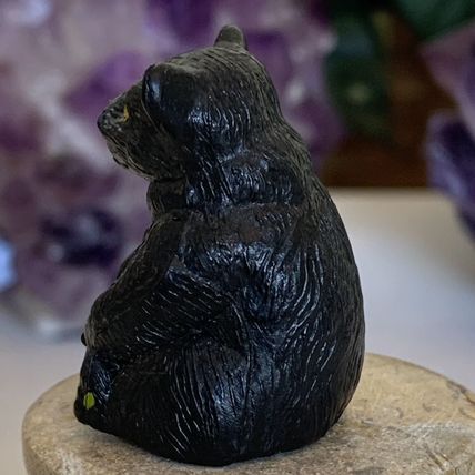 Vintage Black Forest Bear W Yellow Eyes Plastic Figure Toy JC Hong Kong 1 3/8"