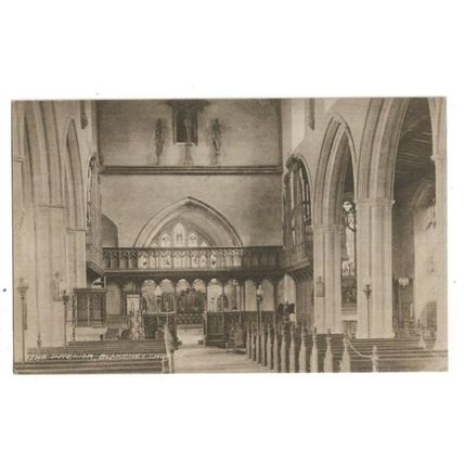 Blakeney Church Interior, Norfolk, Postcard.