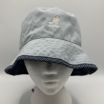 Women’s Reversible Kangol Bucket Hat New With Tags Gray/ Blue Plaid - One Size