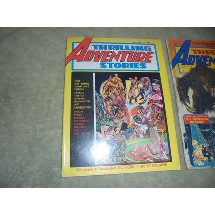 Rare 1974 Set! THRILLING ADVENTURE STORIES Magazines 1& 2! Atlas/Seaboard! $40.