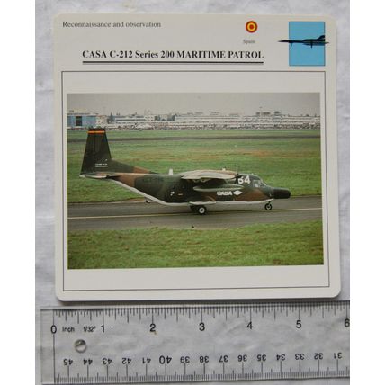 Casa C-212 Maritime Patrol - Spain - Recon. & Observation - Collectors Club Card