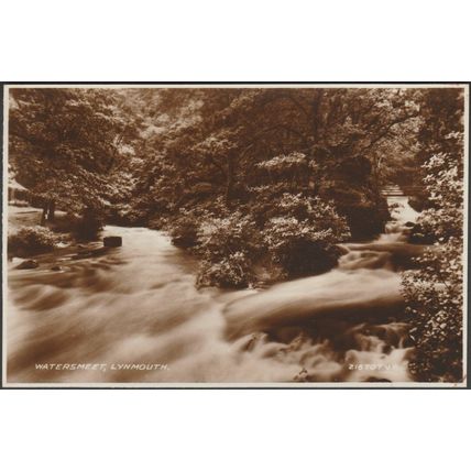 Watersmeet, Lynmouth, Devon, 1936 - Valentine's RP Postcard