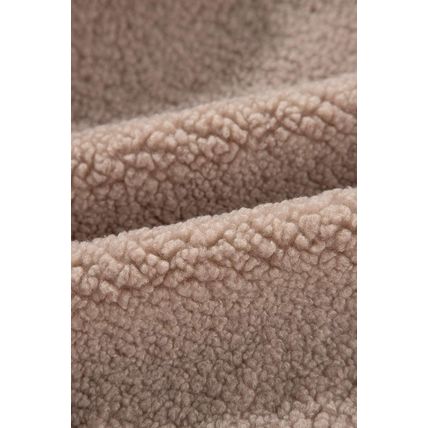 Light French Beige Zipper Pocketed Winter Fuzzy Jacket