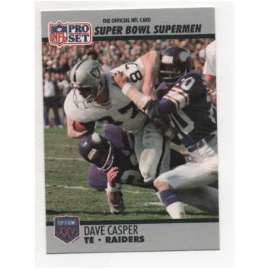 PRO SET 1990 Super Bowl Supermen card no.53 Dave Casper, Raiders