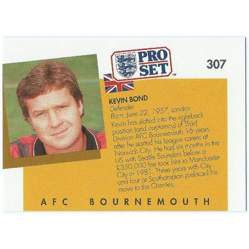 1990/1991 Pro Set Footbal - #307 - Kevin Bond