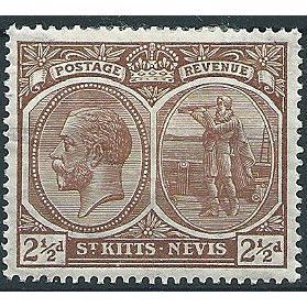St Kitts-Nevis 1922 SG43 2 1/2d Brown Mounted Mint ... .