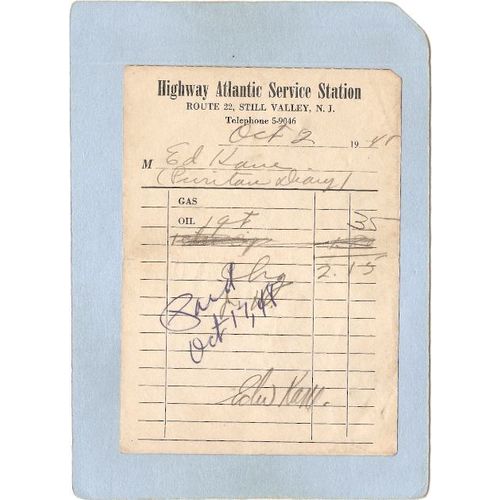 New Jersey Still Valley Receipt Highway Atlantic Service Station Rt 22 To ~3587