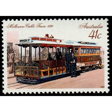 Australia 1989 Tram 41c Melbourne Cable 1886 MNH Stamp.