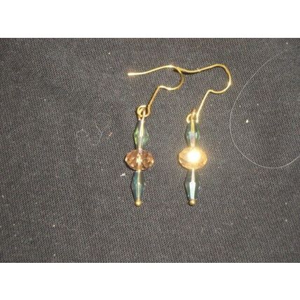 Fabulous ep double cone over light amber short drop glass earrings