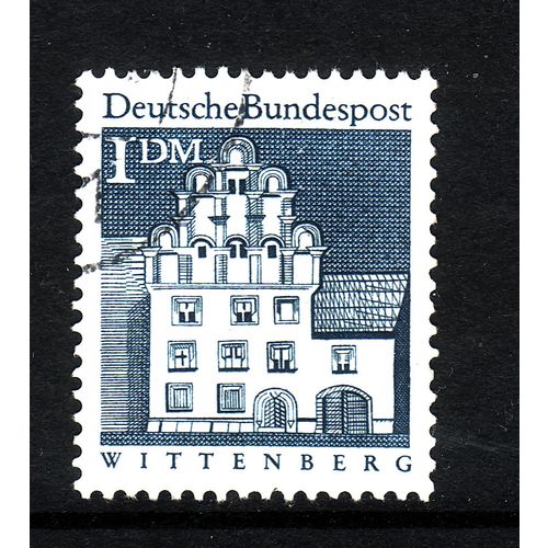 GERMANY 1966 1 DM BLUE BUILDINGS SG 1378 FINE USED#2