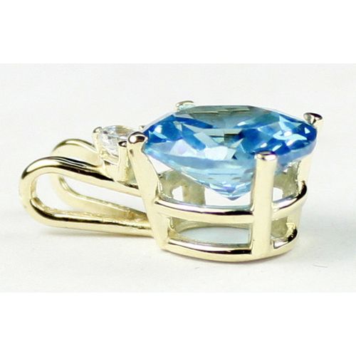 Swiss Blue Topaz, 14KY Gold Pendant, P020