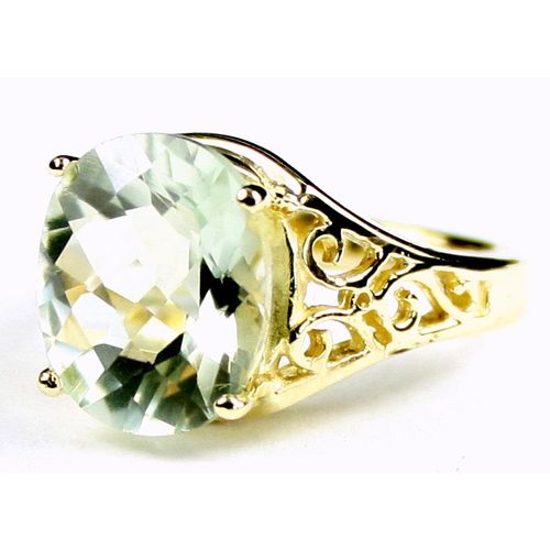 Green Amethyst (Prasiolite), 10KY Gold Ring, R057