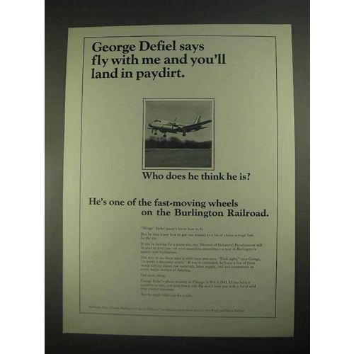 1967 Burlington Railroad Ad - You'll Land In Paydirt