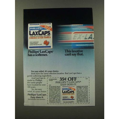 1986 Phillips LaxCaps Ad - Has a Softener